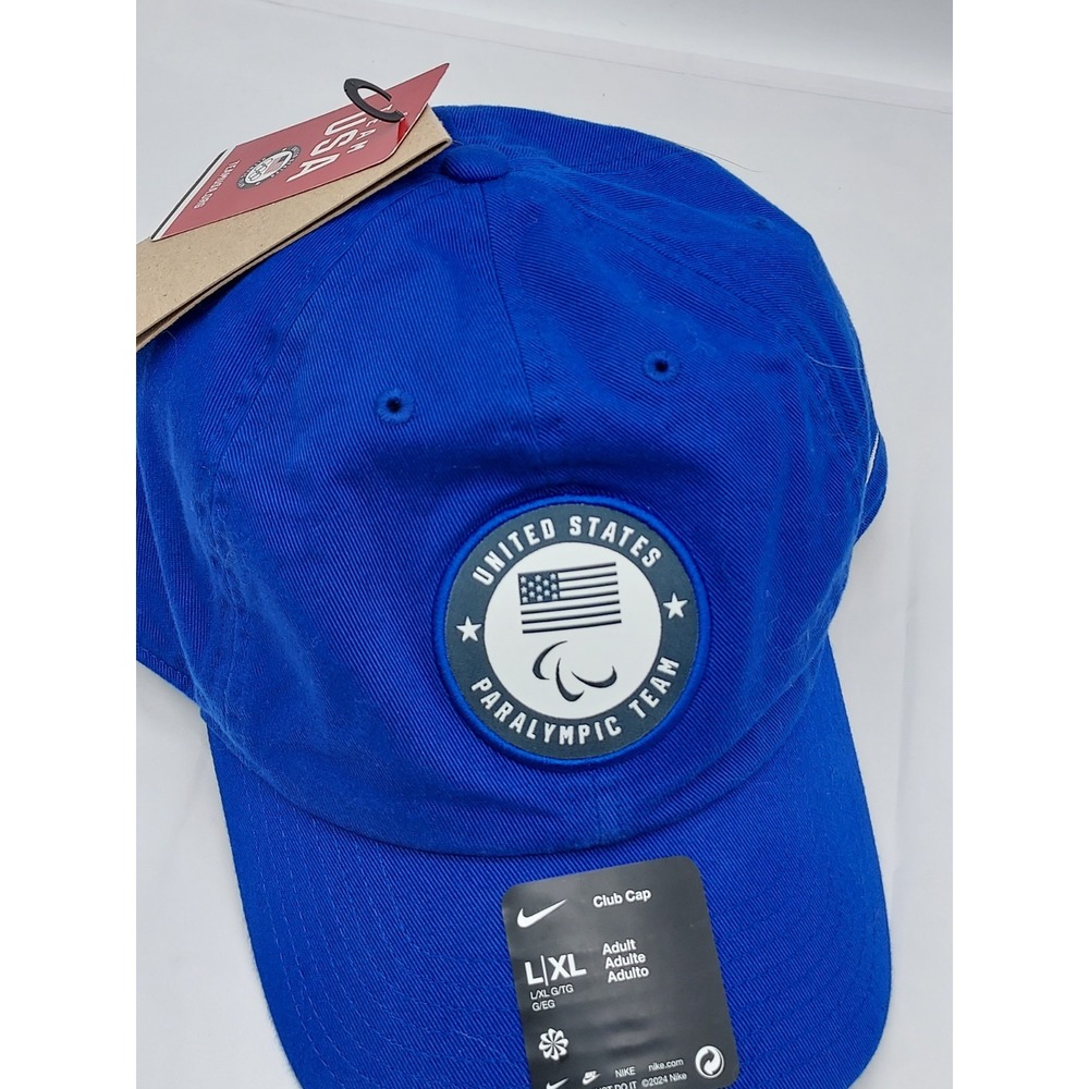 Nike United States Paralympic Team Club Cap Blue Adjustable Hat L/XL NEW